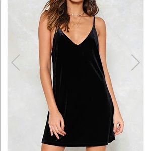 Black velvet dress